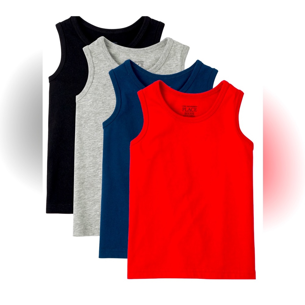 Toddler Boy 4 Pack Solid Color Tank Tops 12-18m NWT